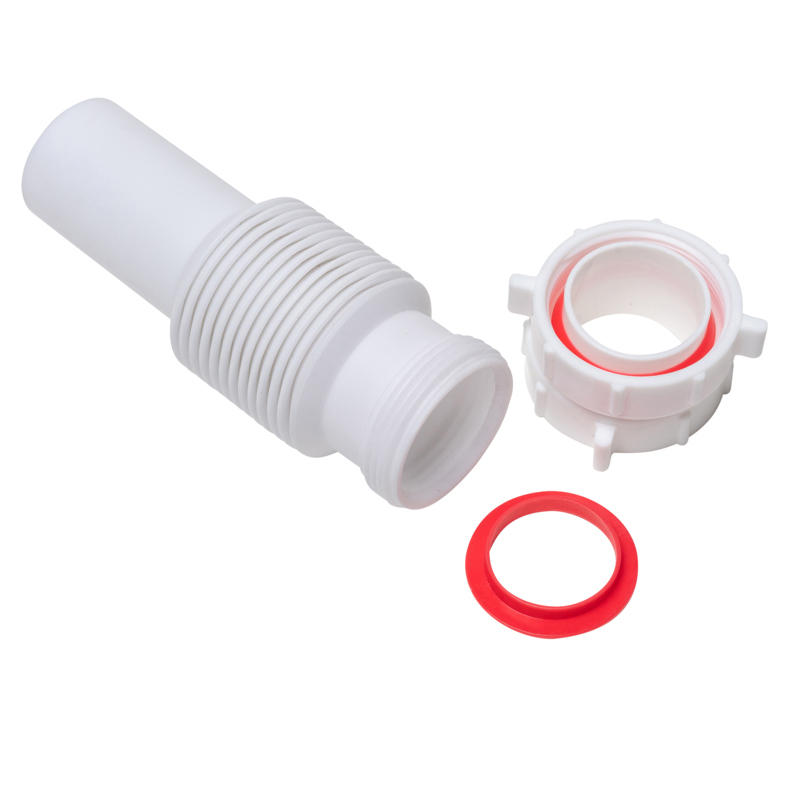 038753005485_C_001.jpg - Oatey Form N Fit 1-3/4 in. x 11-1/4 in. White Plastic Slip-Joint Sink Drain Tailpiece Extension Tube