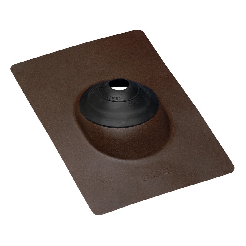038753118727_H_001.jpg - Oatey® All-Flash® No-Calk®1.5 in. – 3 in. Aluminum Brown 11 in. x 14.5 in. Base Roof Flashing