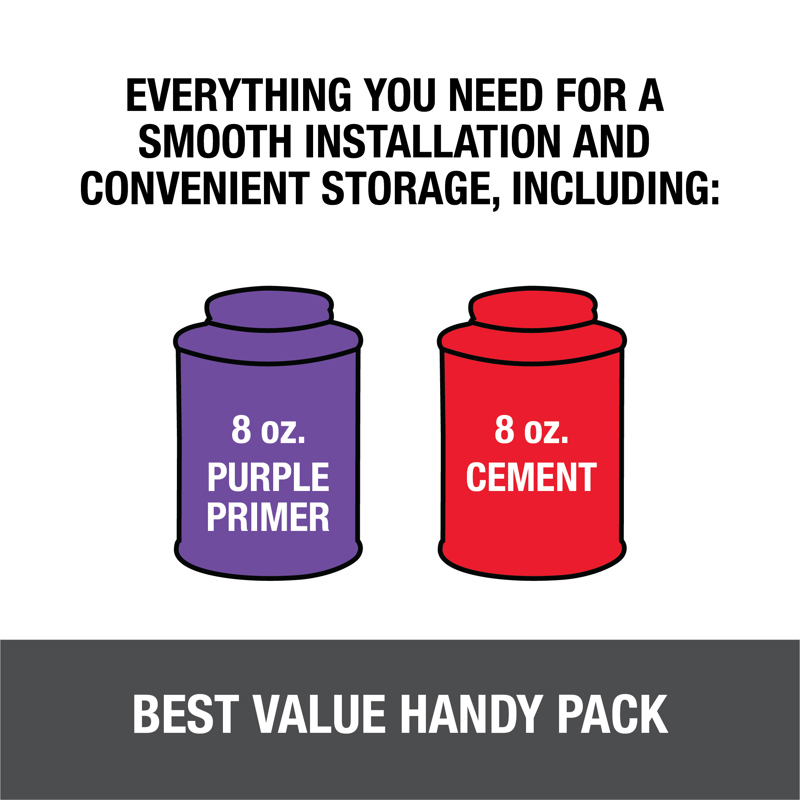 038753302324_INFO_003.jpg - Oatey® 8 oz. All-Purpose ABS, PVC and CPVC Clear Cement and Purple Primer Handy Pack - 42 Piece Sidestack