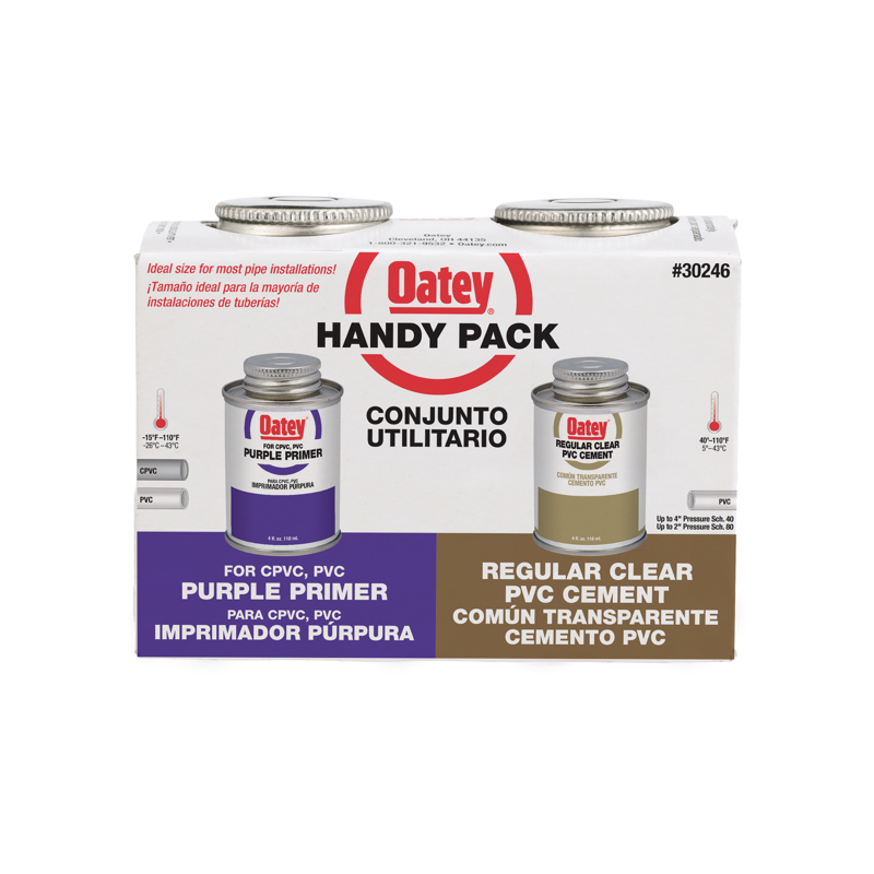 038753302461_H_001.jpg - Oatey® 4 oz. PVC Regular Clear Cement and Purple Primer Handy Pack