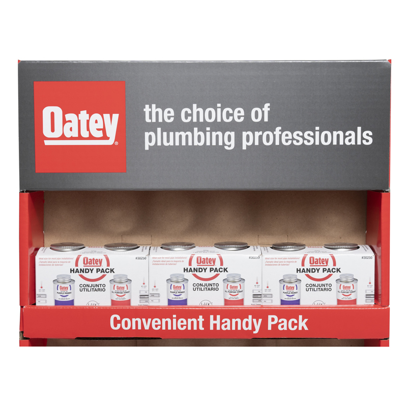 038753302508_PKG_P_002.jpg - Oatey® 4 oz. All-Purpose ABS, PVC and CPVC Clear Cement and Purple Primer Handy Pack