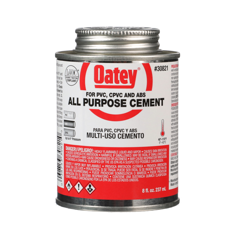 038753308210-01-01.jpg - Oatey® 8 oz. All-Purpose ABS, PVC and CPVC Clear Cement