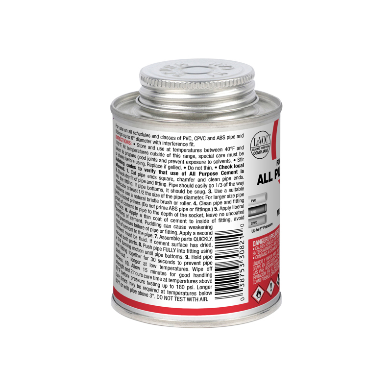038753308210_I_001.jpg - Oatey® 8 oz. All-Purpose ABS, PVC and CPVC Clear Cement