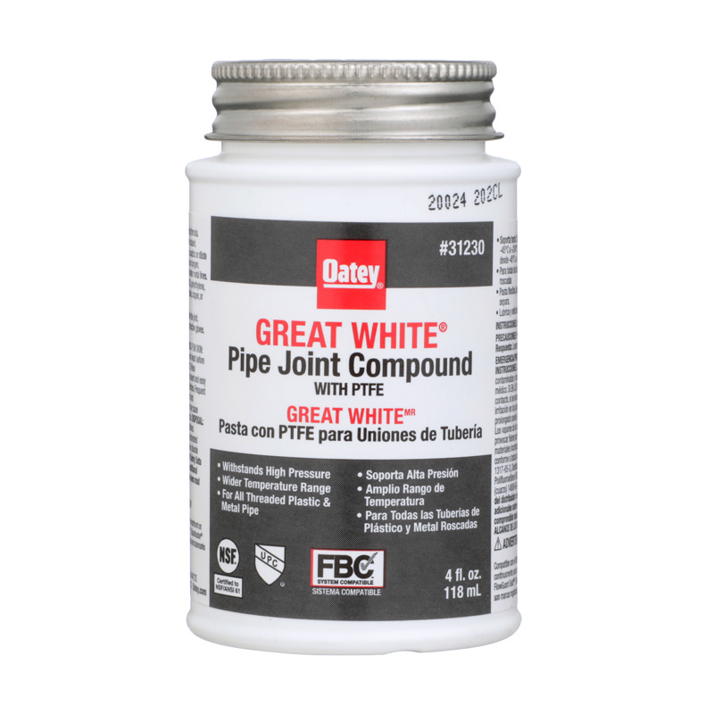 038753312309_H_001.jpg - Oatey® 4 oz. Great White® Pipe Joint Compound with PTFE