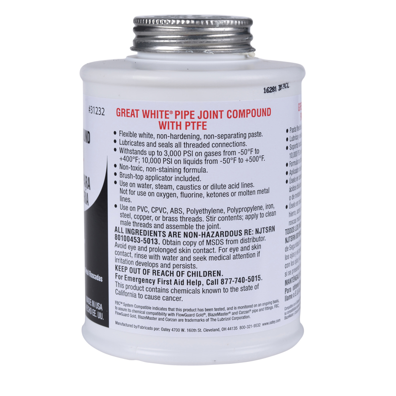 038753312323_I_001.jpg - Oatey® 16 oz. Great White® Pipe Joint Compound with PTFE