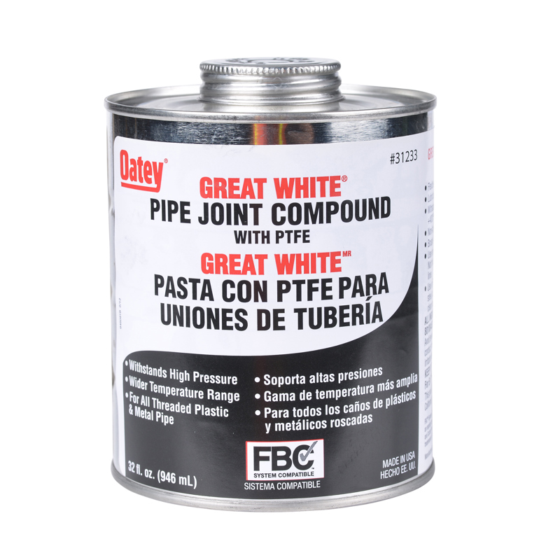 038753312330_H_002.jpg - Oatey® 32 oz. Great White® Pipe Joint Compound with PTFE