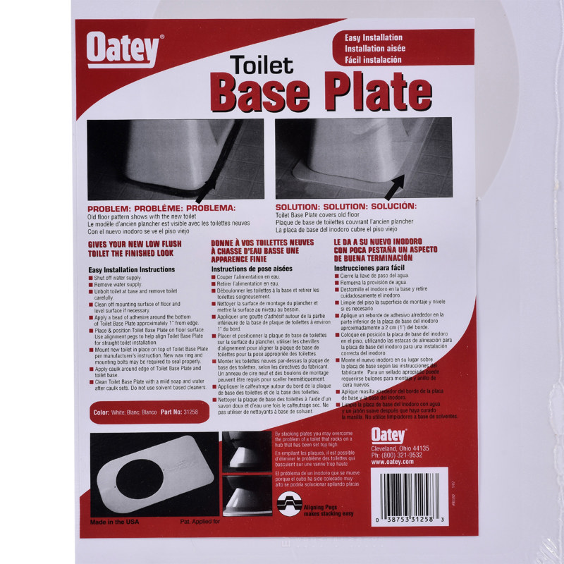 038753312583_I_001.jpg - Oatey® Square Nose Toilet Base Plate