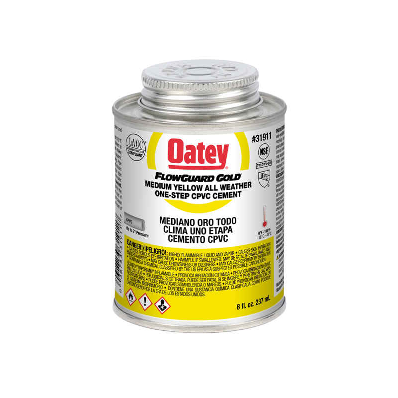 038753319117_H_001.jpg - Oatey® 16 oz. CPVC All Weather Flowguard Gold® 1-Step Yellow Cement