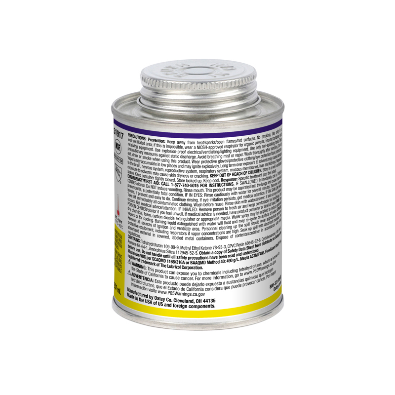 038753319179_W_001.jpg - Oatey® 16 oz. CPVC All Weather Flowguard Gold® 1-Step Yellow Cement with Ultraviolet Indicator