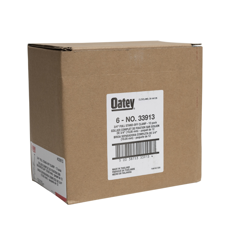 038753339139_P_001.jpg - Oatey® 3/4" Full Clamp w/ barbed nail (12 in polybag)
