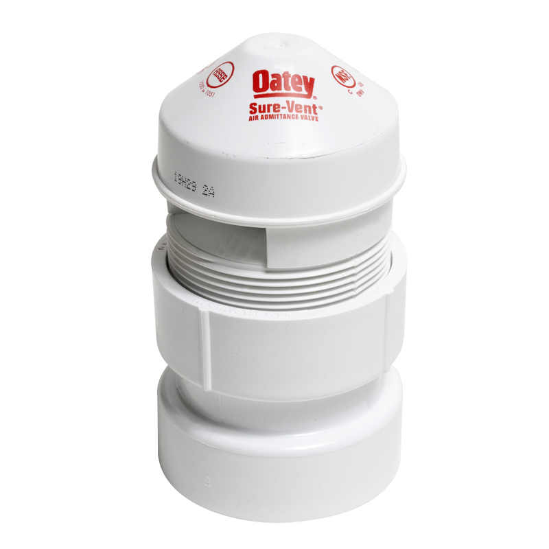 038753390161_H_001.jpg - Oatey® Sure-Vent® 1.5 in. – 2 in. 160 Branch, 24 Stack DFU Air Admittance Valve with PVC Schedule 40 adapter
