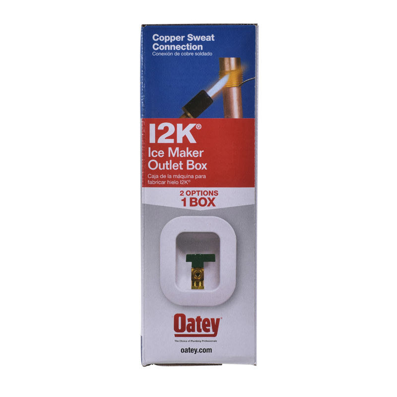 038753391304_R_001.jpg - Oatey® I2K, 1/4 Turn, Copper, Low Lead, Ice Maker Outlet Box - Display Pack
