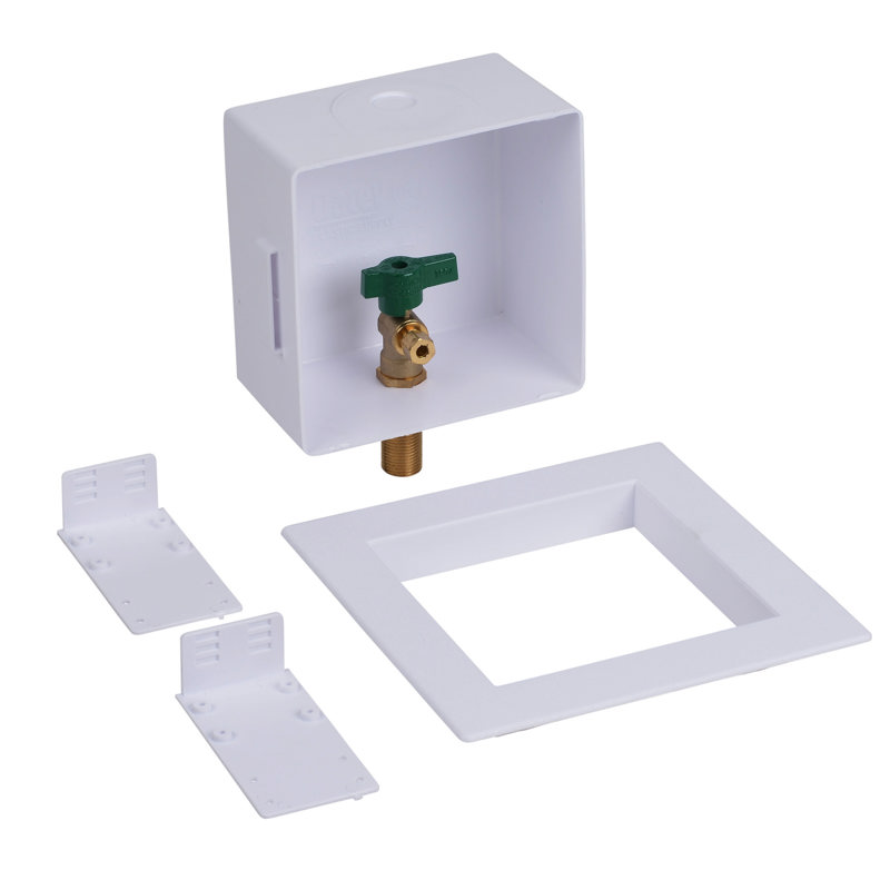 038753391564_H_002.jpg - Oatey® Square, 1/4 Turn, Copper, Low Lead, Ice Maker Outlet Box - Contractor Pack