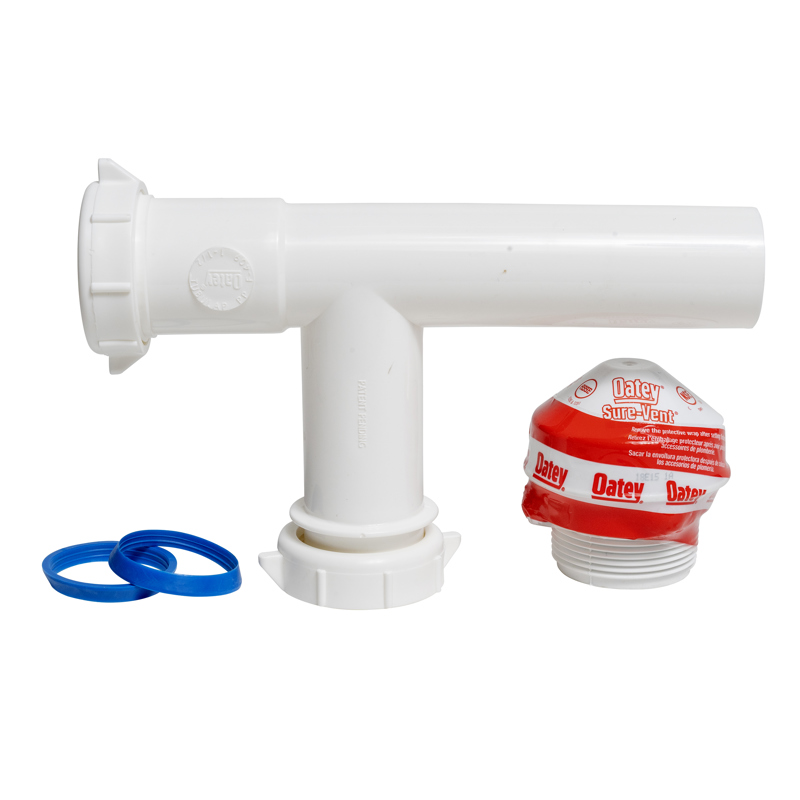 038753392257_H_001.jpg - Oatey® Sure-Vent® 1.5 in. 20 Branch, 8 Stack DFU Air Admittance Valve with White Tubular Adapter
