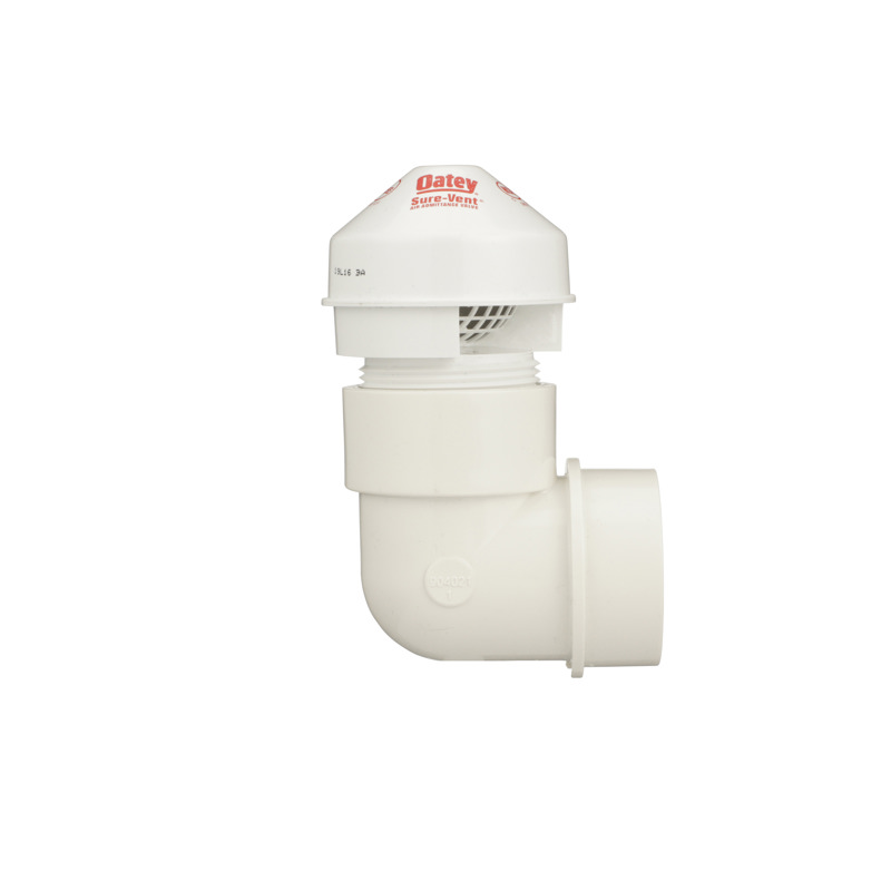 038753392509-01-01.jpg - Oatey® Sure-Vent® 1.5 in. - 2 in. 20 Branch, 8 Stack DFU Air Admittance Valve PVC Sched. 40, 90° adapter