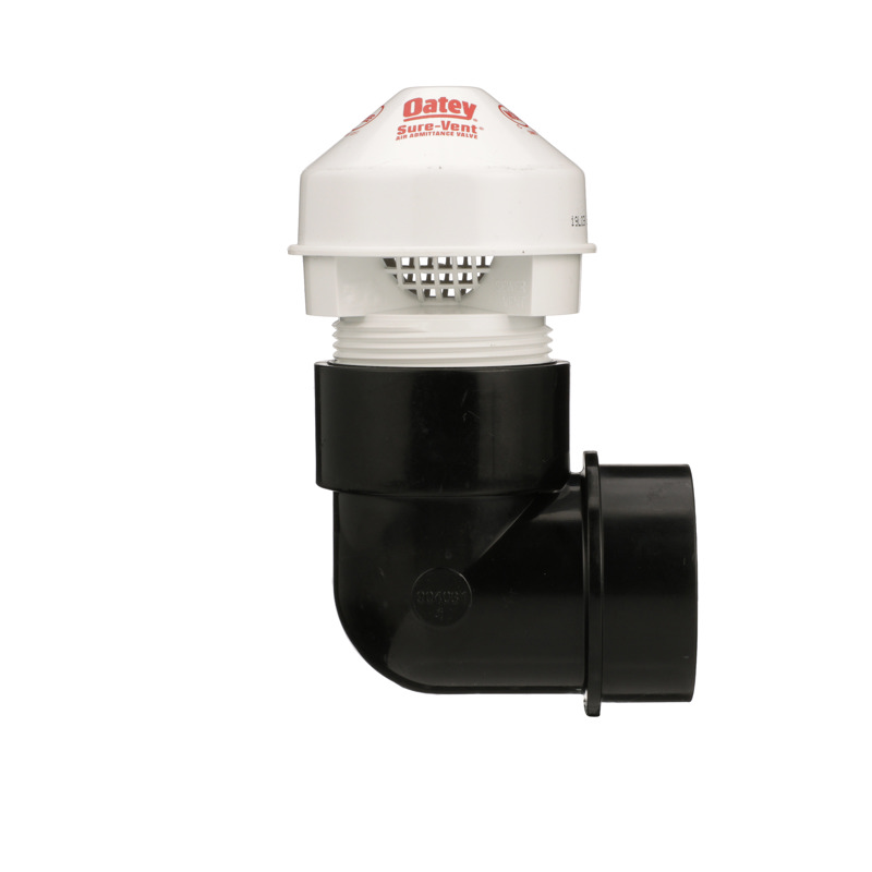 038753392516-01-01.jpg - Oatey® Sure-Vent® 1.5 in. - 2 in. 20 Branch, 8 Stack DFU Air Admittance Valve ABS Sched. 40, 90° adapter