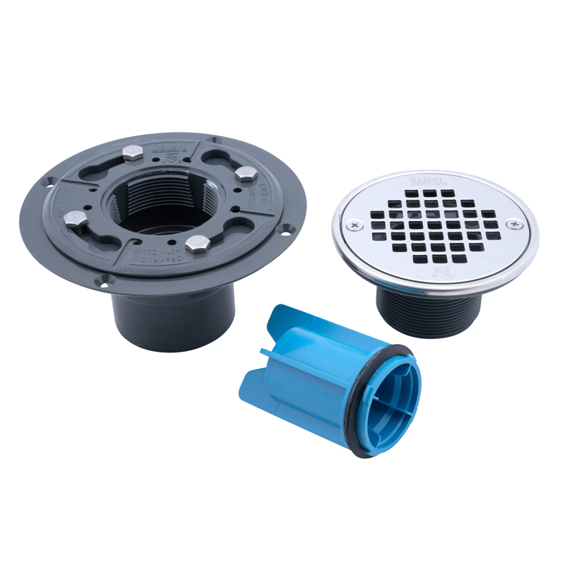 038753422718_C_001.jpg - Oatey® PVC Round Low Profile Drain Stainless Steel Screw-In Strainer with Ring and Plug