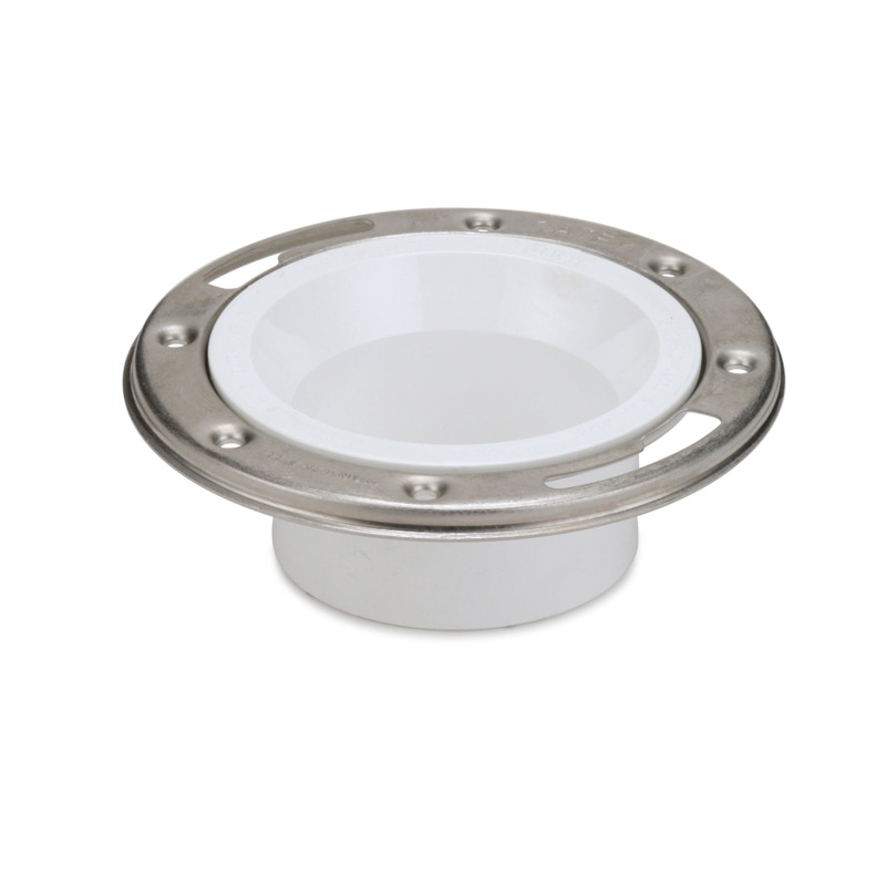 038753434957-02-03.jpg - Oatey® 3 in. x 4 in. PVC Closet Flange with Stainless Steel Ring without Test Cap