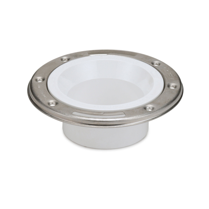 038753434957-02-06.jpg - Oatey® 3 in. x 4 in. PVC Closet Flange with Stainless Steel Ring without Test Cap