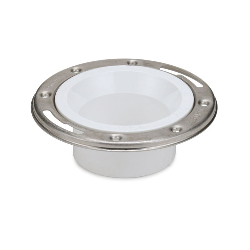 038753434957-02-09.jpg - Oatey® 3 in. x 4 in. PVC Closet Flange with Stainless Steel Ring without Test Cap