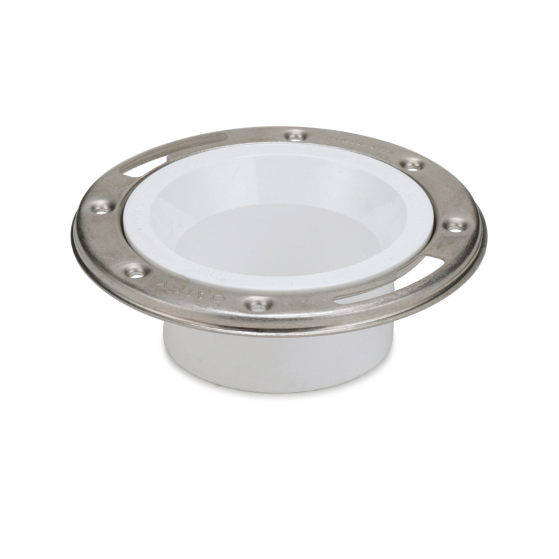 038753434957-02-15.jpg - Oatey® 3 in. x 4 in. PVC Closet Flange with Stainless Steel Ring without Test Cap