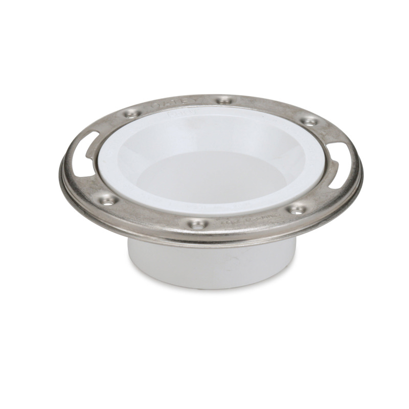 Oatey 43499 4-Inch PVC Closet Flange without Test Cap with Stainless Steel Ring, 