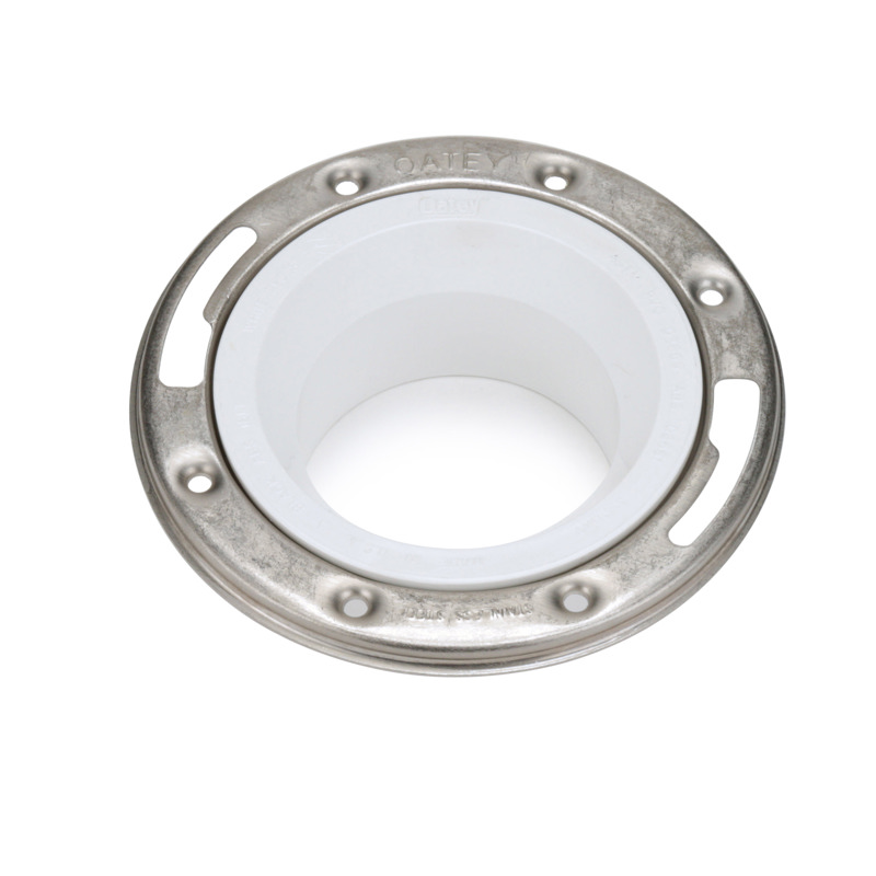 038753434957-03-01.jpg - Oatey® 3 in. x 4 in. PVC Closet Flange with Stainless Steel Ring without Test Cap