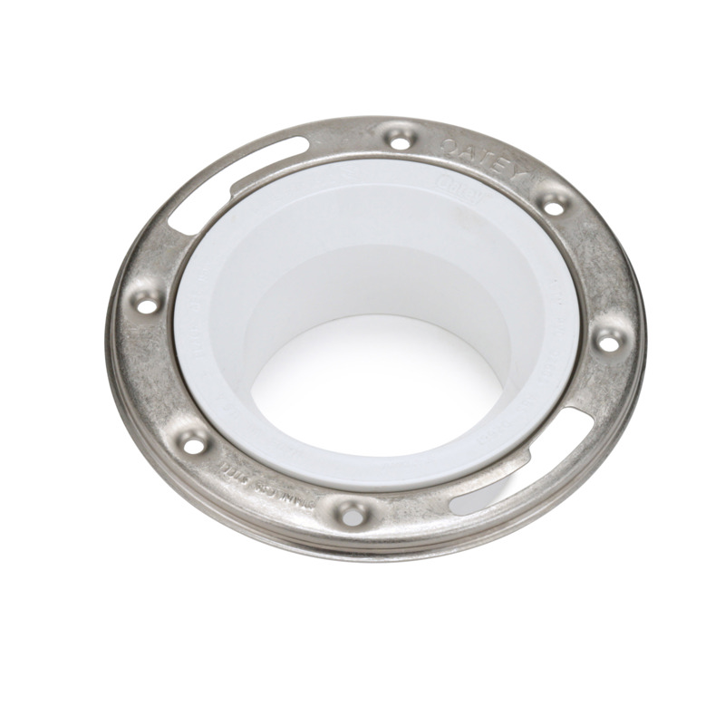 038753434957-03-03.jpg - Oatey® 3 in. x 4 in. PVC Closet Flange with Stainless Steel Ring without Test Cap