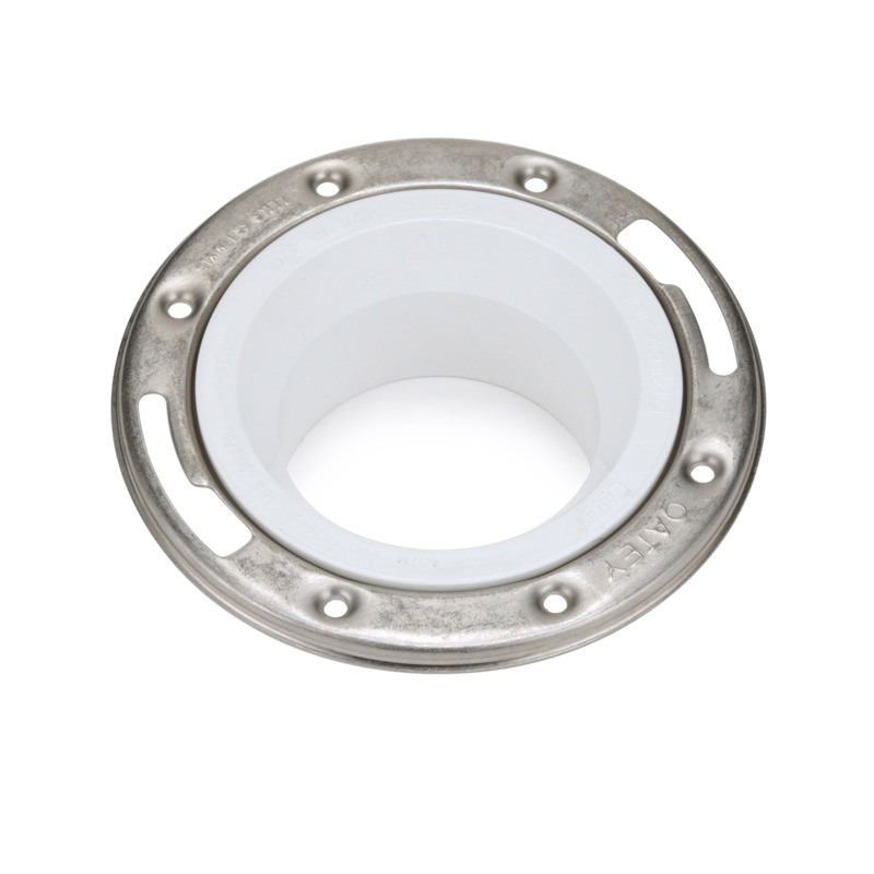 038753434957-03-10.jpg - Oatey® 3 in. x 4 in. PVC Closet Flange with Stainless Steel Ring without Test Cap