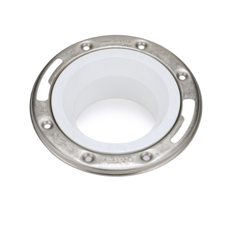 038753434957-03-13.jpg - Oatey® 3 in. x 4 in. PVC Closet Flange with Stainless Steel Ring without Test Cap