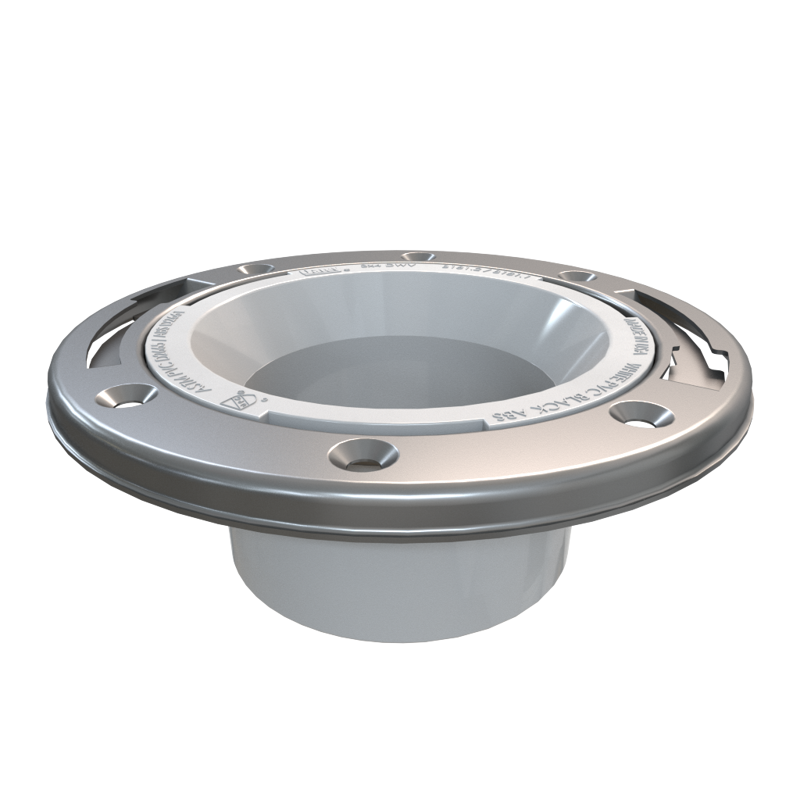 038753434957_H_003.jpg - Oatey® 3 in. x 4 in. PVC Closet Flange with Stainless Steel Ring without Test Cap