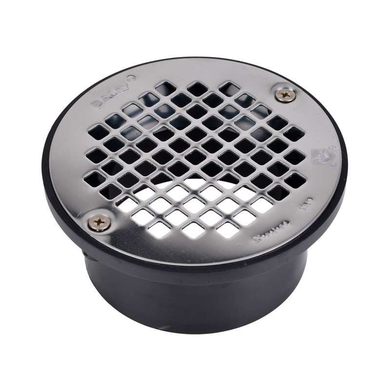 038753435824_H_001.jpg - Oatey® 3 in. or 4 in. ABS General Purpose Drain with 5 in. Stainless Steel Screw-Tite Strainer