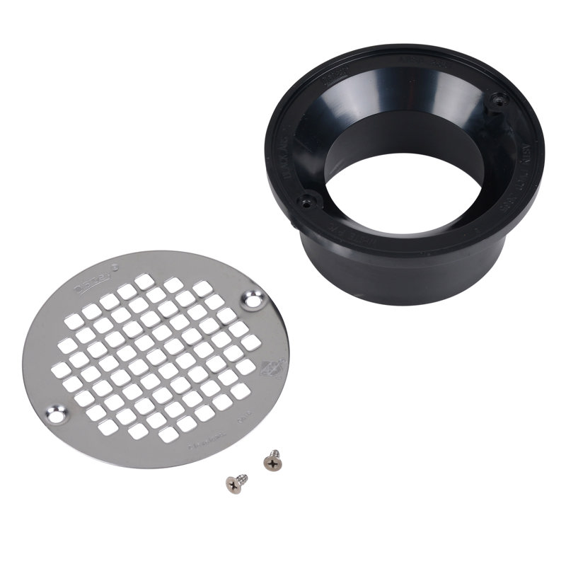 038753435824_I_001.jpg - Oatey® 3 in. or 4 in. ABS General Purpose Drain with 5 in. Stainless Steel Screw-Tite Strainer
