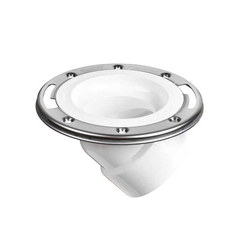 038753436074_H_001.jpg - Oatey® PVC 45-Degree Closet Flange with Stainless Steel Ring