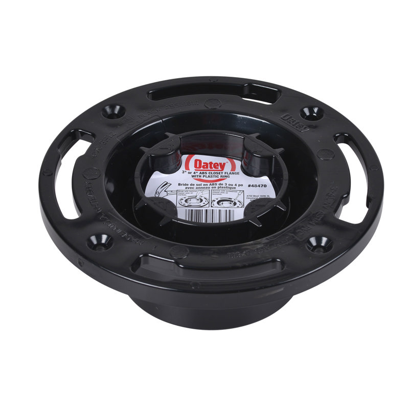 038753484709_H_001.jpg - Oatey® 3 in or 4 in. Fast Set™ Closet Flange, ABS with Plastic Ring