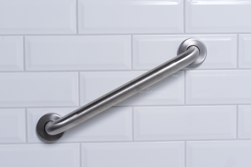 041193013781_APP_001.jpg - Dearborn® 1-1/2 in. x 18 in. Stainless Steel Grab Bar w/ Concealed Flange, Peened Finish