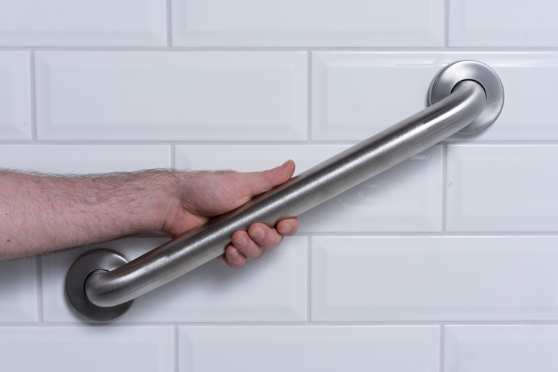 041193013781_APP_003.jpg - Dearborn® 1-1/2 in. x 18 in. Stainless Steel Grab Bar w/ Concealed Flange, Peened Finish