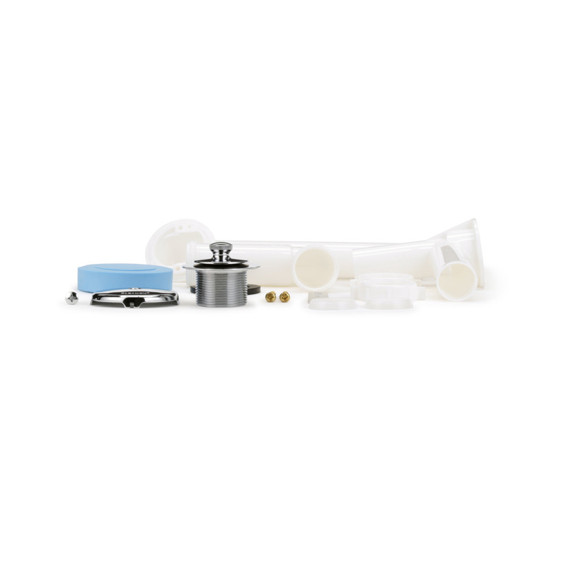 041193026712-01-01.jpg - Dearborn® Full Kit, Plastic Tubular – Uni-Lift Stopper with Chrome Finish Trim, Direct Drain