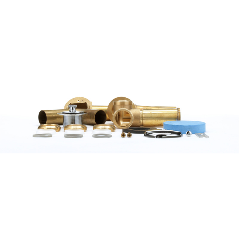 041193026743-01-01.jpg - Dearborn® Full Kit, Brass Tubular - 17 Ga. Uni-Lift Stopper with Chrome Finish, Side Outlet Drain