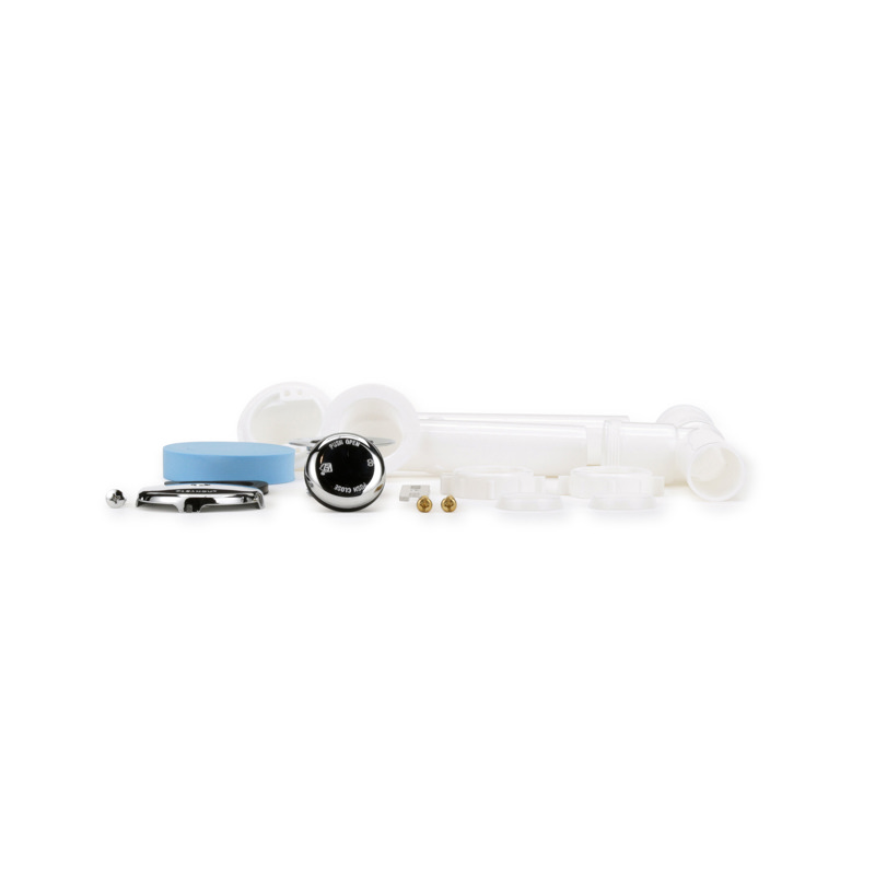 041193057112-01-01.jpg - Dearborn® Full Kit, Plastic Tubular – Touch-Toe Stopper with Chrome Finish Trim