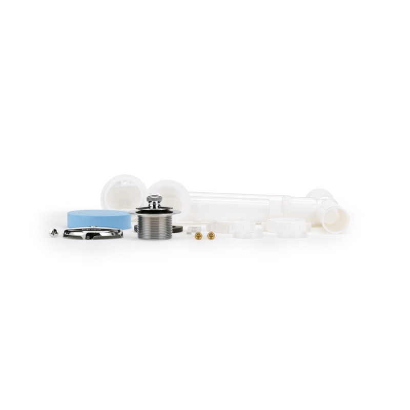 041193100740-01-01.jpg - Dearborn® Full Kit, Plastic Tubular – Uni-Lift Stopper with Chrome Finish Trim, Condensate Elbow