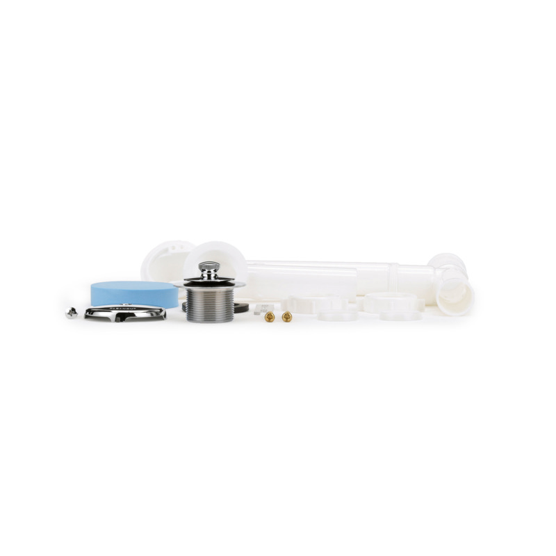 041193103918-01-01.jpg - Dearborn® Full Kit, Plastic Tubular - Uni-Lift Stopper with Chrome Finish Trim