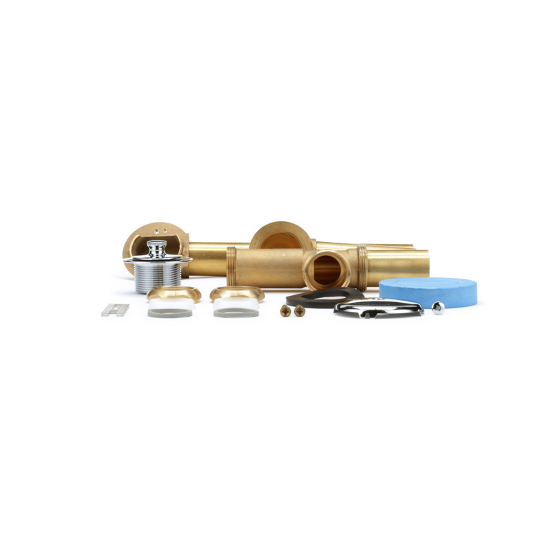 041193111272-01-01.jpg - Dearborn® Full Kit, Brass Tubular - 17 Ga. Uni-Lift Stopper with Chrome Finish Trim