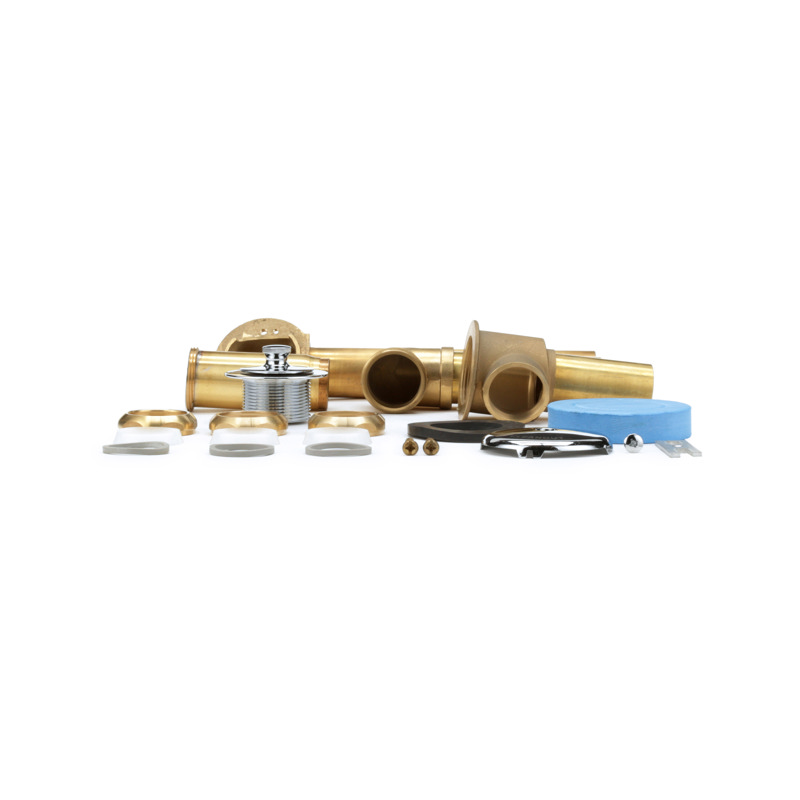 041193111296-01-01.jpg - Dearborn® Full Kit, Brass Tubular - 17 Ga. Uni-Lift Stopper with Chrome Finish Drain, Direct Drain