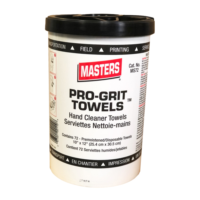 067001001108_H_001.jpg - Masters® Pro-Grit Towels, 72  10" x 12" Pre-Moistened Hand Towels in a Tub