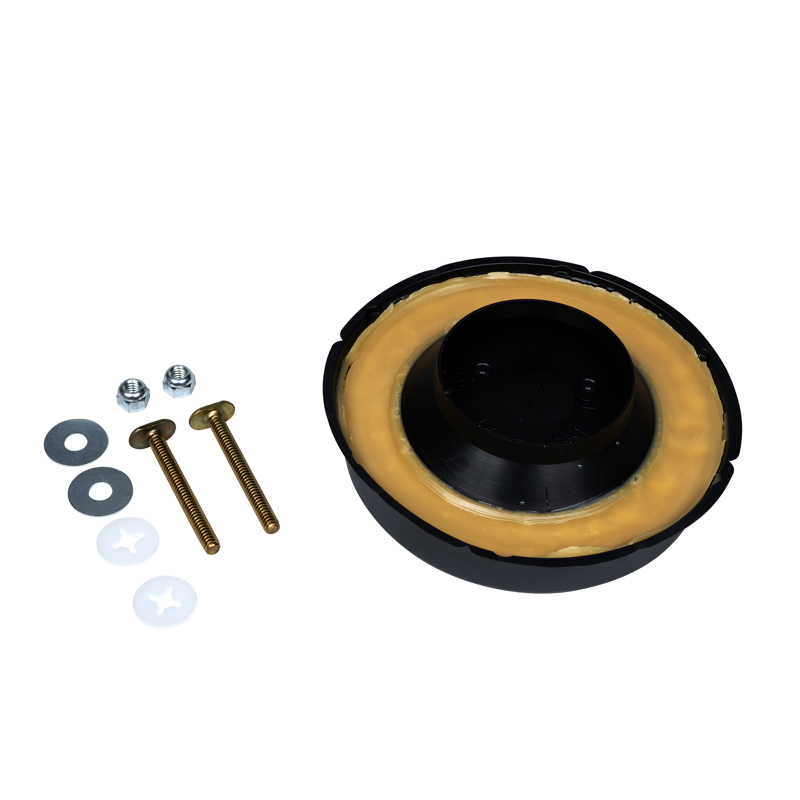 078864010251_H_001.jpg - Oatey® No-Seep® 3 in. or 4 in. No. 1 Wax Gasket with Brass Bolts Kit