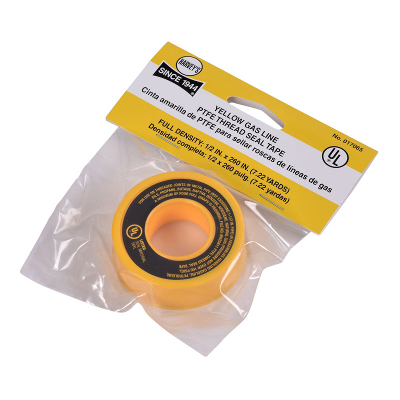 078864170658_PKG_H_001.jpg - Harvey™ 1/2 in. X 260 in. Yellow Gas Seal Tape