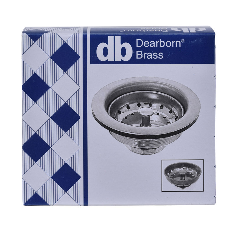 11T_r.jpg - Dearborn® Standard Sink Basket Strainer, Stainless Steel Body and Basket, Rubber Stopper w/ Chromed Plastic Post & 4 in. Chrome Plated Tailpiece