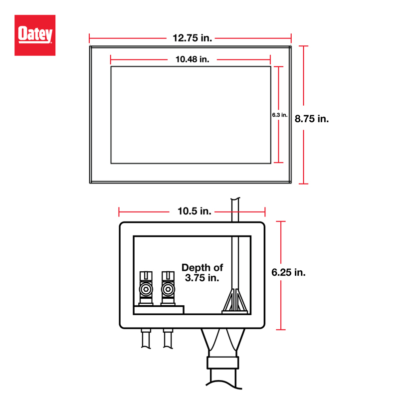 11_SupplyBox_Eliminator_INFO_001.jpg - Oatey® Eliminator, 1/4 Turn, Copper, Washing Machine Outlet Box - Standard Pack