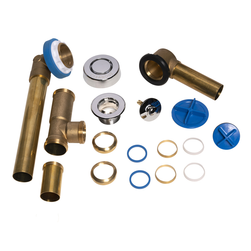 15_TrueBlueBrass3_C_001.jpg - Dearborn® True Blue® Brass Full Kit for Whirlpool Tubs, Uni-Lift Stopper, with Test Kit, Slip Joint, Chrome